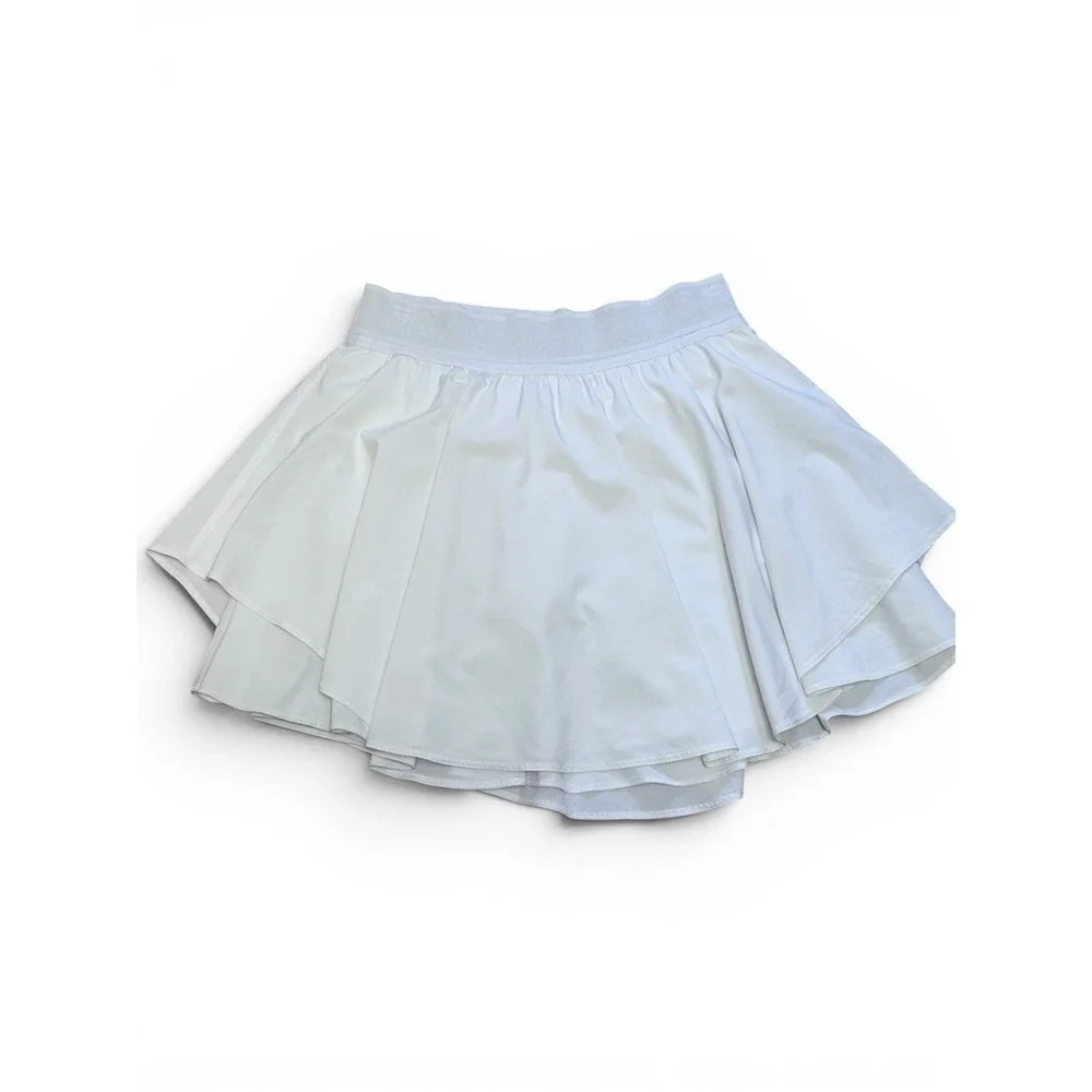 Lululemon Court Rival High-Rise Skirt White 6 Tiered Tennis Skort Pickleball